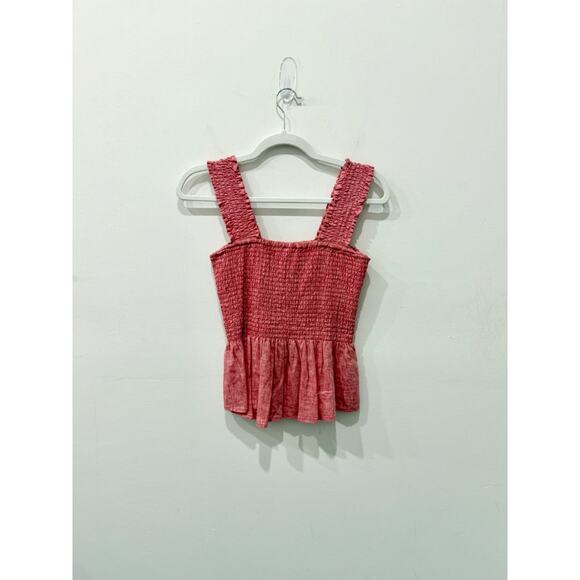 Maeve x Anthropologie Schuyler Sleevless Smocked Peplum Blouse Pink Women Size S - Picture 3 of 6